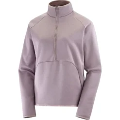 Salomon Women's Essential Warm Half Zip Midlayer Fleece -Columbia Store 0000 LC2228500 0 GHO essentialwarmhzmid moonscape outdoor w