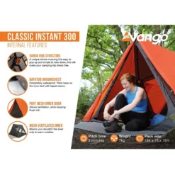 Vango Classic Instant 300 3-Person Adventure Tent -Columbia Store 0000 image 4