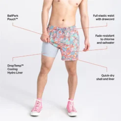 Saxx Men's Oh Buoy 2n1 Volley Swim Shorts -Columbia Store 0000 sxsw03l wpm tech