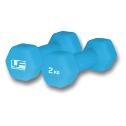Hex Dumbbells (Pair) -Columbia Store 0001 UFW033 UrbanFitnessHexDumbbells NeopreneCovered Pair 2x2kg Sky