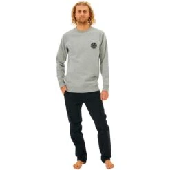 Ripcurl Men's Wetsuit Icon Crew -Columbia Store 0002 44720 2023RipCurlMensWetsuitIconCrewFleeceJumperCFEHN9 GreyMarle4.2000x2000