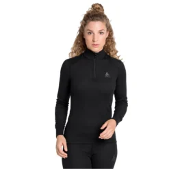 Odlo Women's Active Warm Eco Half Zip Turtleneck Baselayer Top