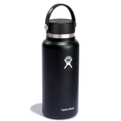 Hydro Flask 32oz (946 Ml) Wide Mouth Flex Cap Bottle 31 Hydro Flask 32oz (946 Ml) Wide Mouth Flex Cap Bottle -Columbia Store 0002 W32BTS001 Black Angled