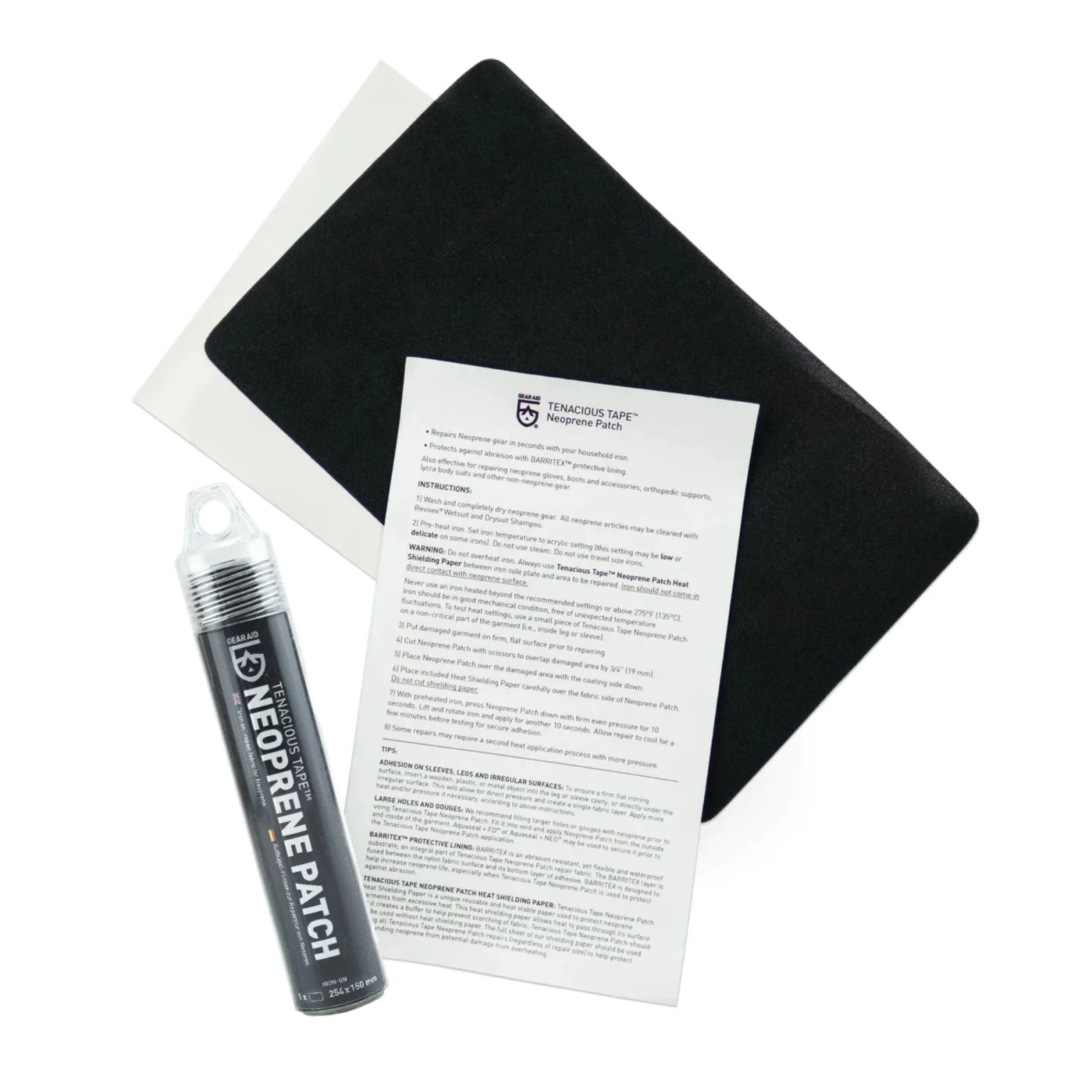 GEAR AID Tenacious Tape Iron-On Neoprene Patch 3 GEAR AID Tenacious Tape Iron-On Neoprene Patch