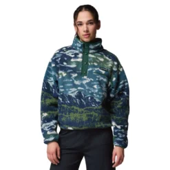 Columbia Women's Helvetia II Printed Cropped Half Snap Fleece 36 Columbia Women's Helvetia II Printed Cropped Half Snap Fleece -Columbia Store 2098501 492 f om