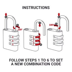 GO TRAVEL Classic Large Combi Padlock 9 GO TRAVEL Classic Large Combi Padlock -Columbia Store 352.101 e
