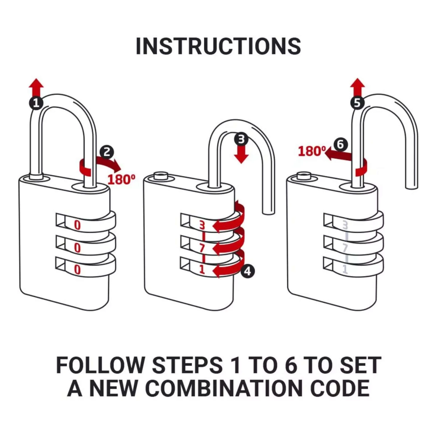 GO TRAVEL Classic Large Combi Padlock 6 GO TRAVEL Classic Large Combi Padlock - Image 4