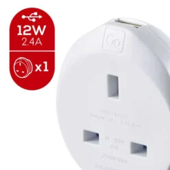 GO TRAVEL UK-USA Adaptor + USB -Columbia Store 626.101 d