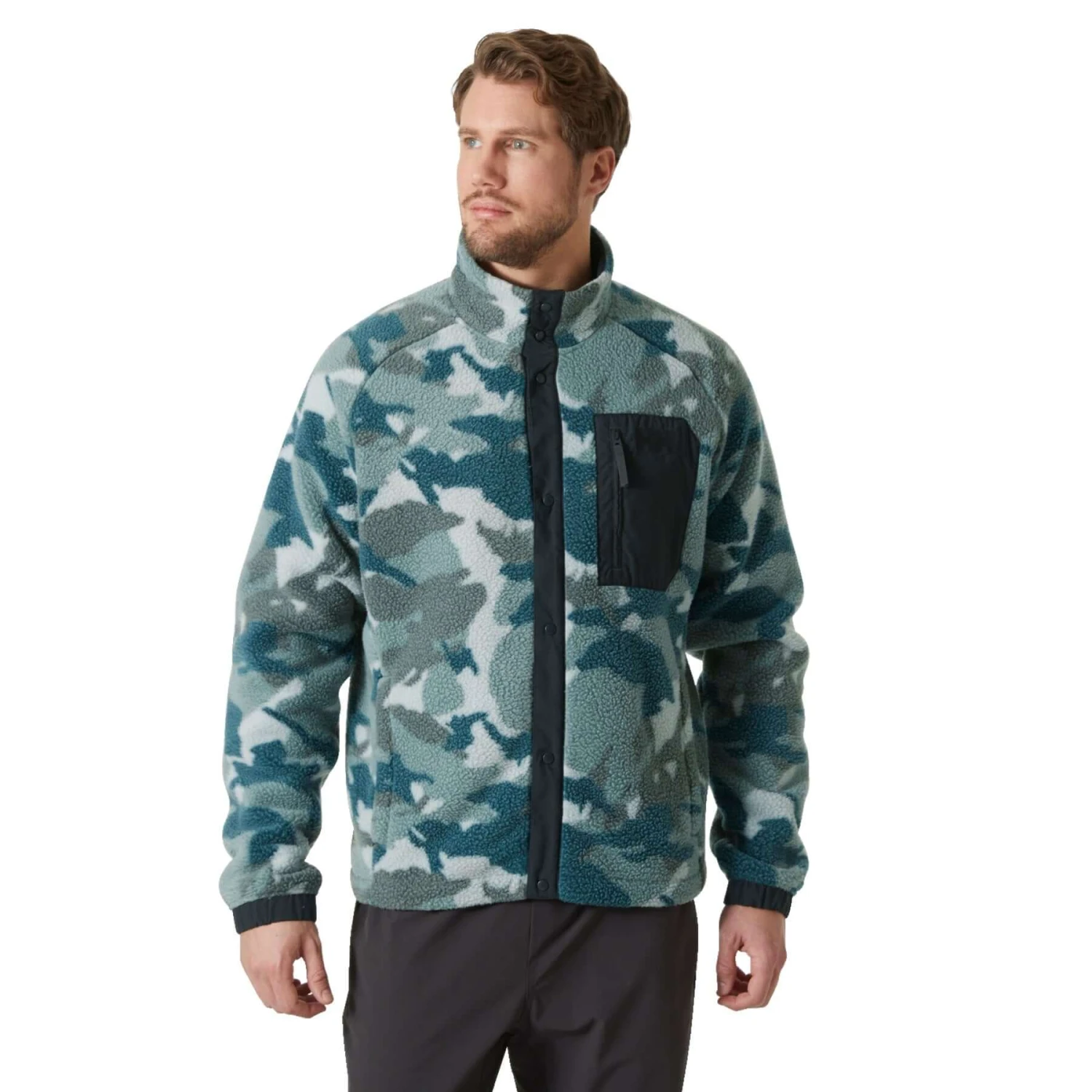 Men's Panorama Printed Pile Snap Fleece Jacket 3 Men's Panorama Printed Pile Snap Fleece Jacket