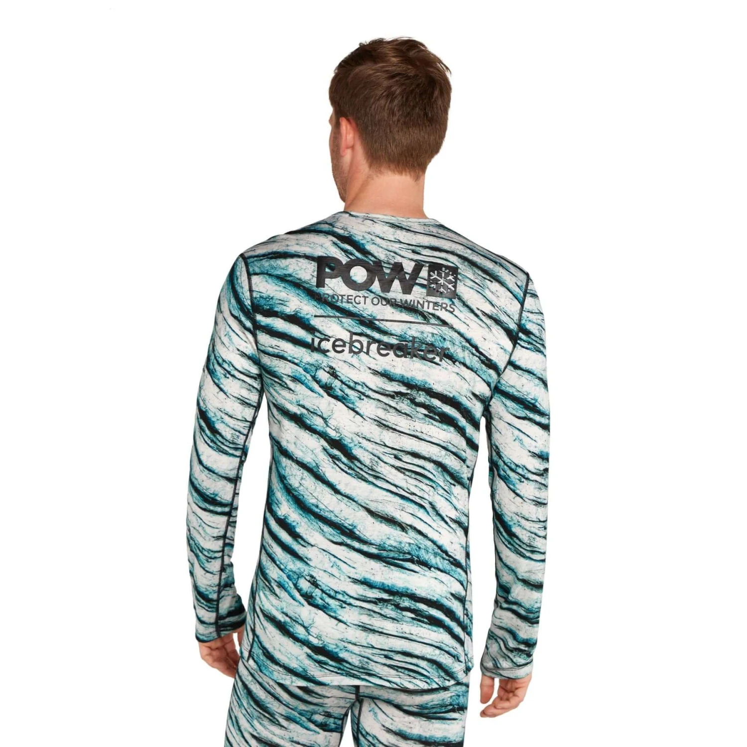 Icebreaker Men's 200 Oasis Long Sleeve Crewe Protect Our Winters AOP 4 Icebreaker Men's 200 Oasis Long Sleeve Crewe Protect Our Winters AOP - Image 2