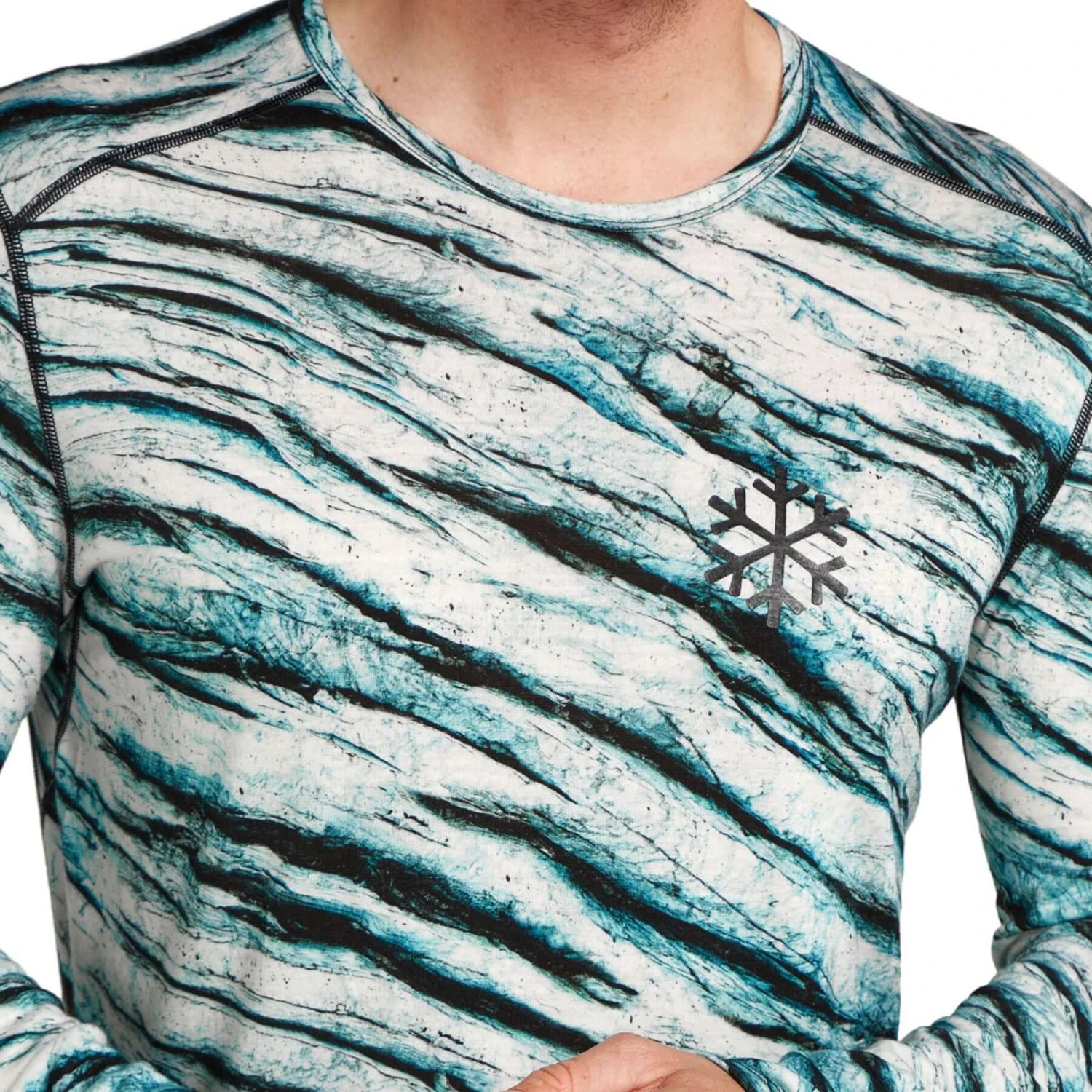 Icebreaker Men's 200 Oasis Long Sleeve Crewe Protect Our Winters AOP 5 Icebreaker Men's 200 Oasis Long Sleeve Crewe Protect Our Winters AOP - Image 3