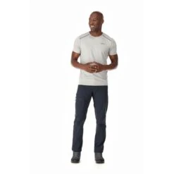 Rab Men's Incline Trousers -Columbia Store Incline Pants Beluga QFV 01 BEL DETAIL1 on model