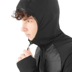 Salomon Men's Elixir Hybrid Hooded Insulated Jacket 12 Salomon Men's Elixir Hybrid Hooded Insulated Jacket -Columbia Store LC2104600 4 MOD elixirhybridhdinsulated deepblack hood m.png.cq5dam.web .1200.1200