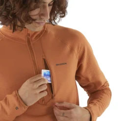 Salomon Men's Sntial Lightwarm Half Zip Fleece Jacket 22 Salomon Men's Sntial Lightwarm Half Zip Fleece Jacket -Columbia Store LC2444700 2 MOD essentiallightwarmhz sierra chestpocket m.png.cq5dam.web .1200.1200