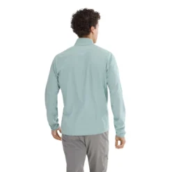 Arc'teryx Men's Delta Half Zip Shirt -Columbia Store S25 X000007740 Delta 1 2 Zip Neck Stone Green Back View
