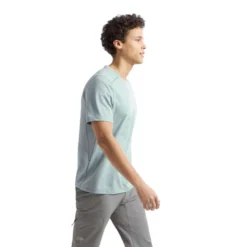 Arc'teryx Men's Cormac Crew Logo T-Shirt -Columbia Store S25 X000009726 Cormac Logo Shirt SS Stone Green Heather Side View