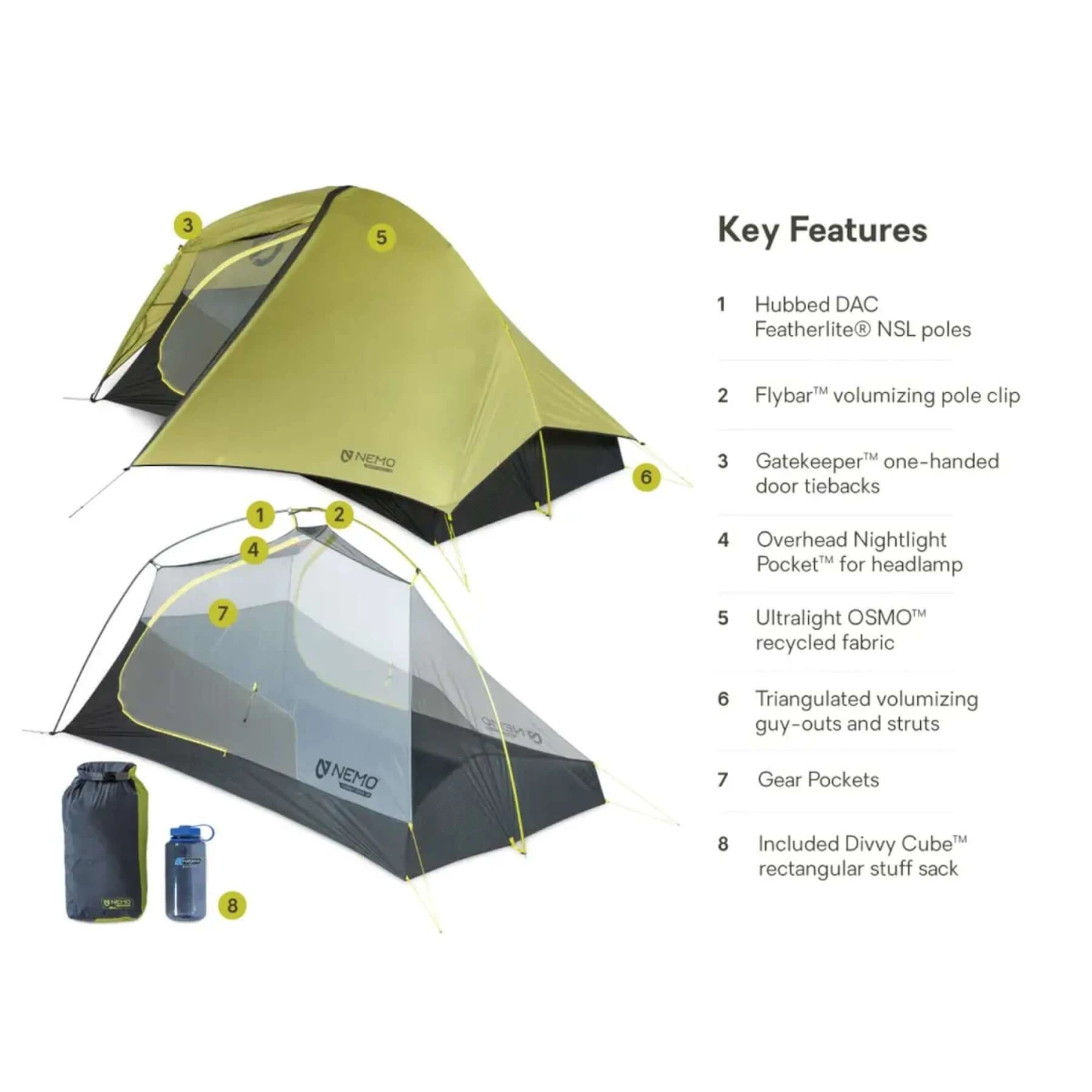 Nemo Hornet OSMO 2 Person Trekking Tent 4 Nemo Hornet OSMO 2 Person Trekking Tent - Image 2